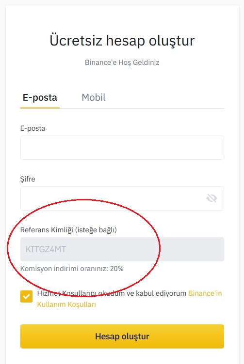 binance kayıt