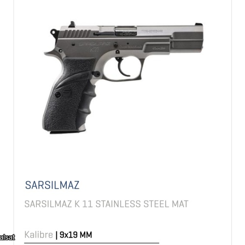 SARSILMAZ K11 STAINLESS TABANCA