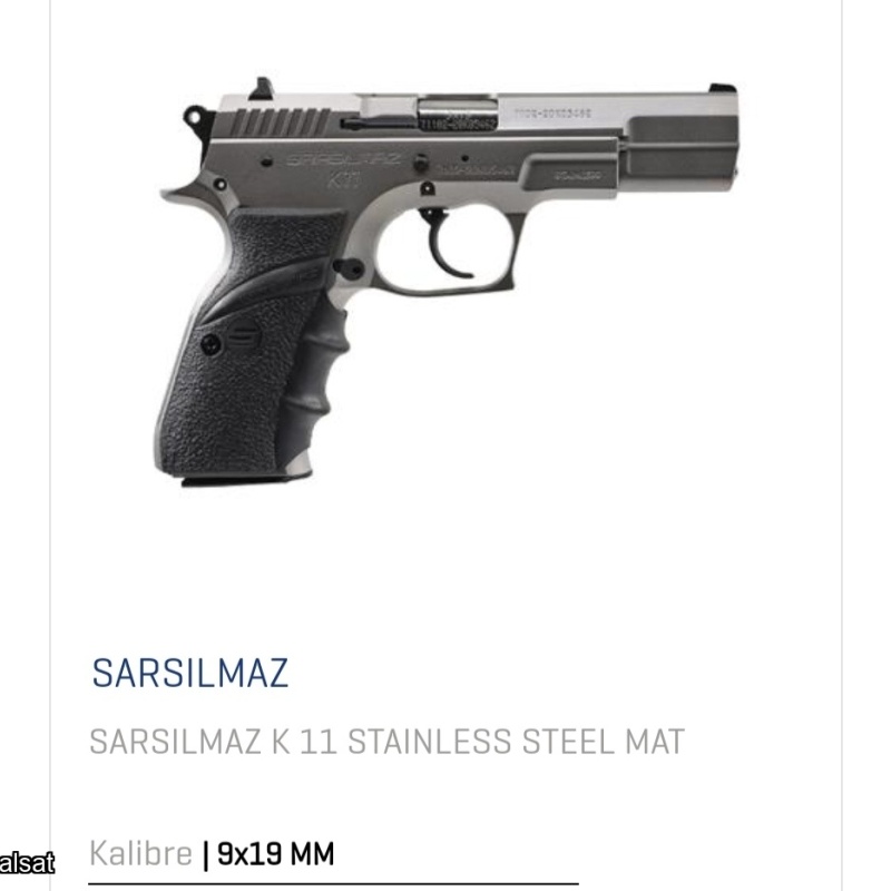 SARSILMAZ K11 STAINLESS TABANCA