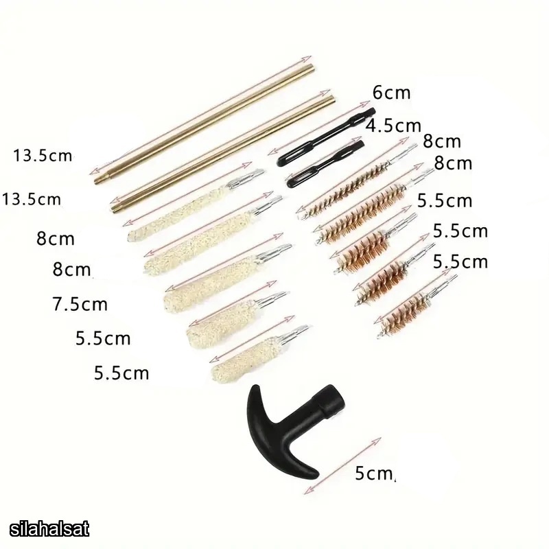 16 parça çok amaçlı, tabanca ve tüfekler için yüksek kalite harbi seti.